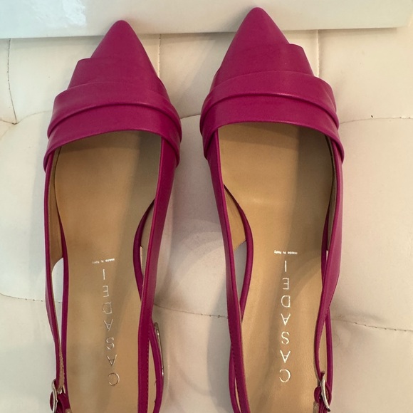 NWT. Casadei Fuchsia Women's Flats. Leather. Made in Italy. Size 6 - Picture 5 of 11
